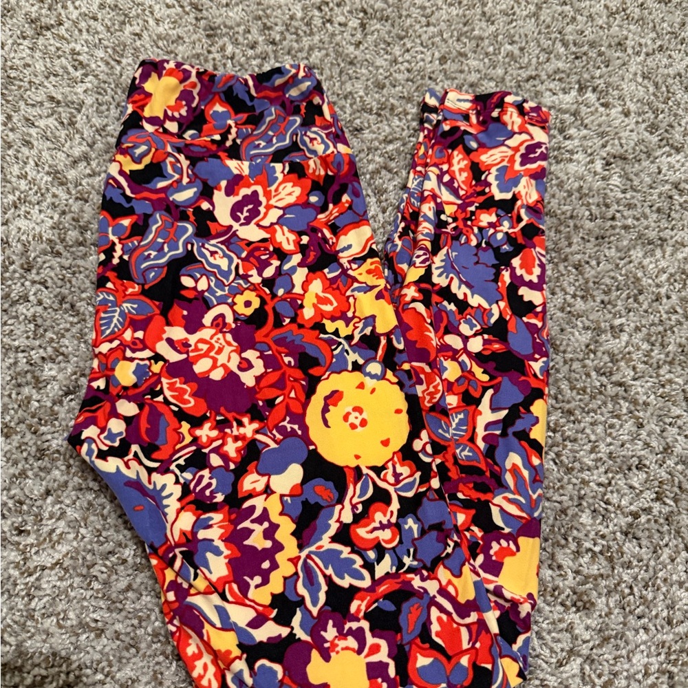 LuLaRoe Leggings - Red, Purple, Yellow Floral